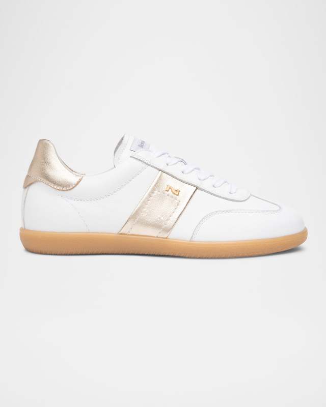 Bicolor Leather Low-Top Tennis Sneakers